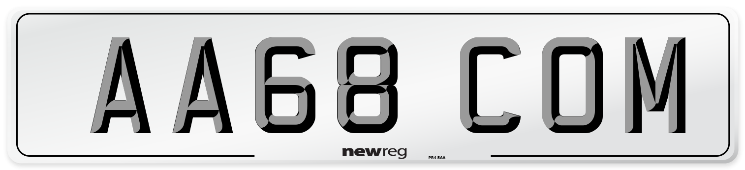 AA68 COM Number Plate from New Reg